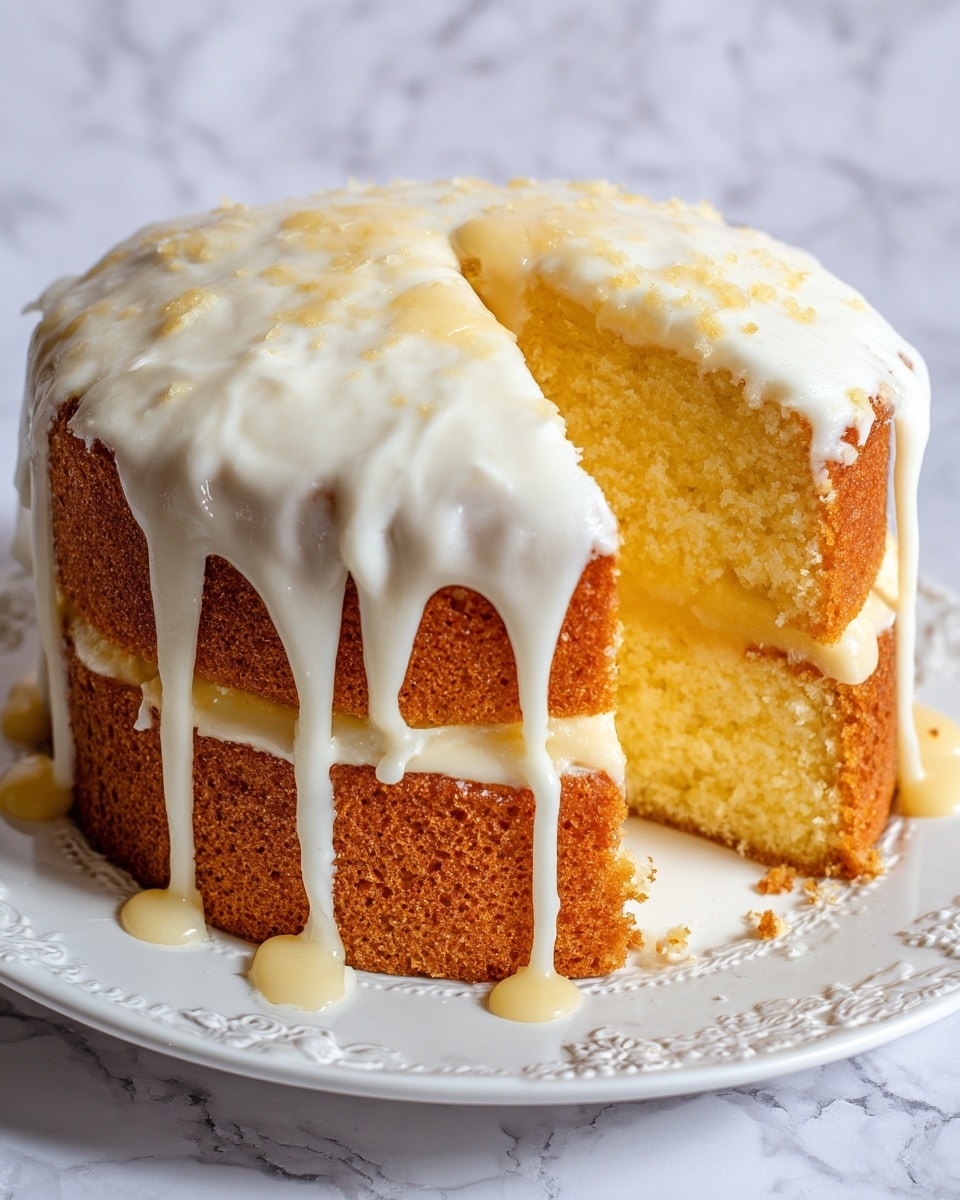Vanilla Buttermilk Pound Cake with Cream Cheese Glaze Recipe - Recipe Image