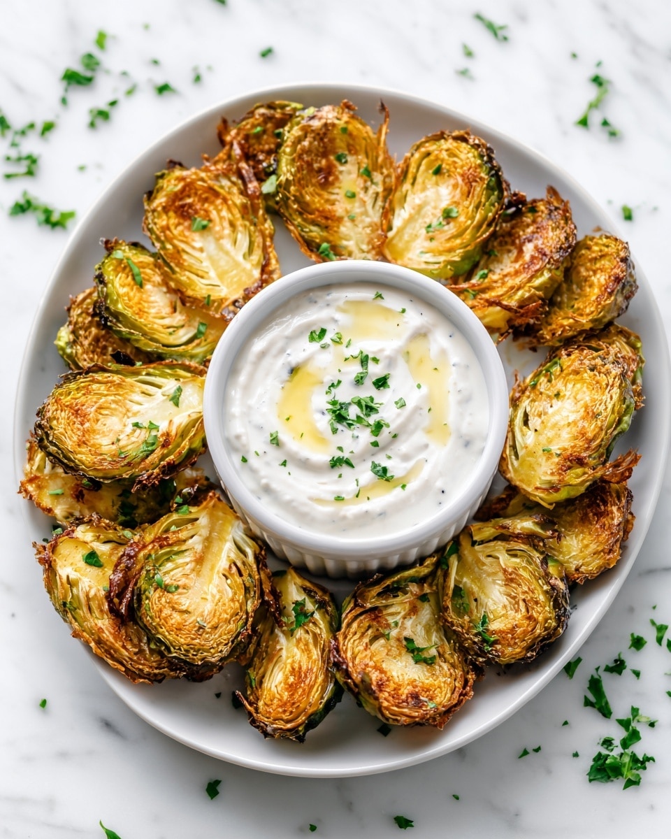 Crispy Brussels Sprouts With Dijon Aioli Recipe - Recipe Image