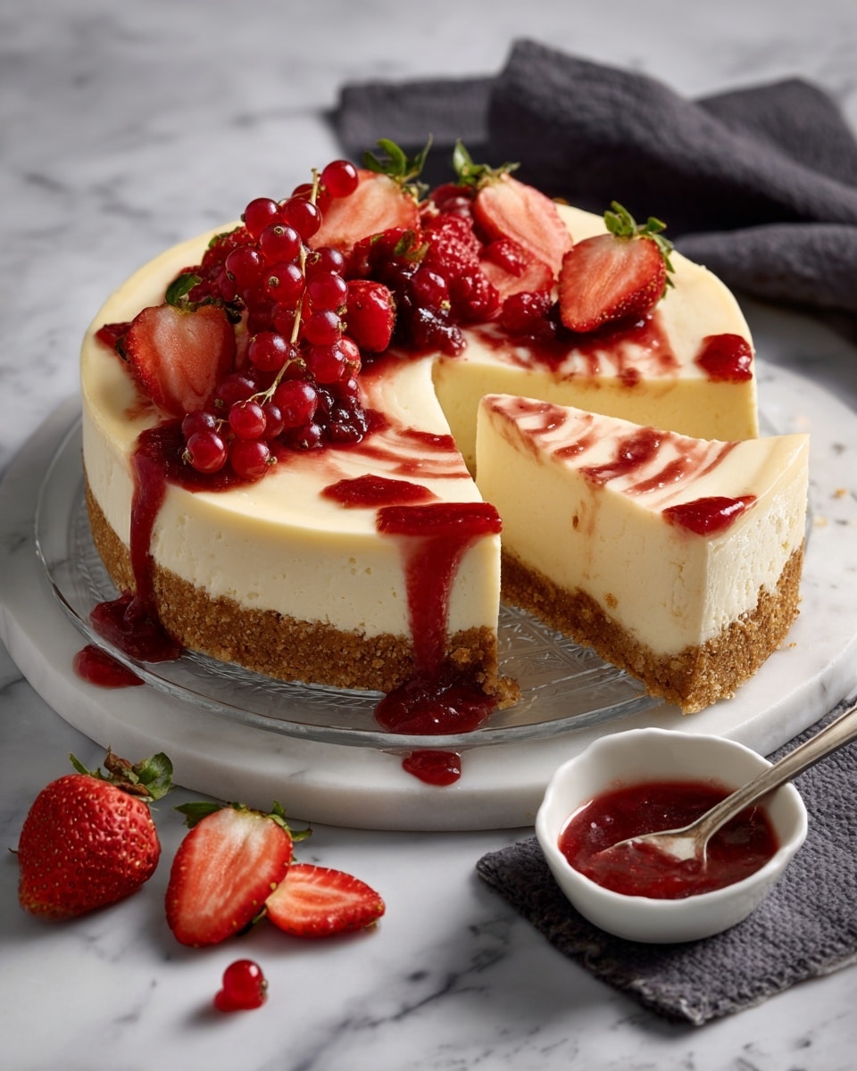 Strawberry Swirl Cheesecake Recipe - Recipe Image