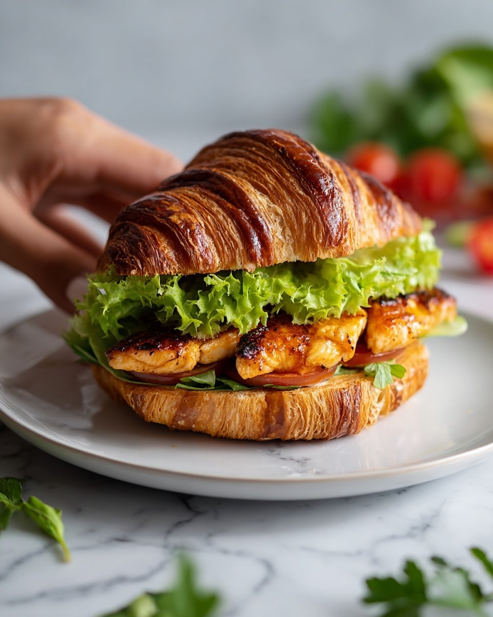 Chicken Caesar Croissant Sandwich Recipe - Recipe Image