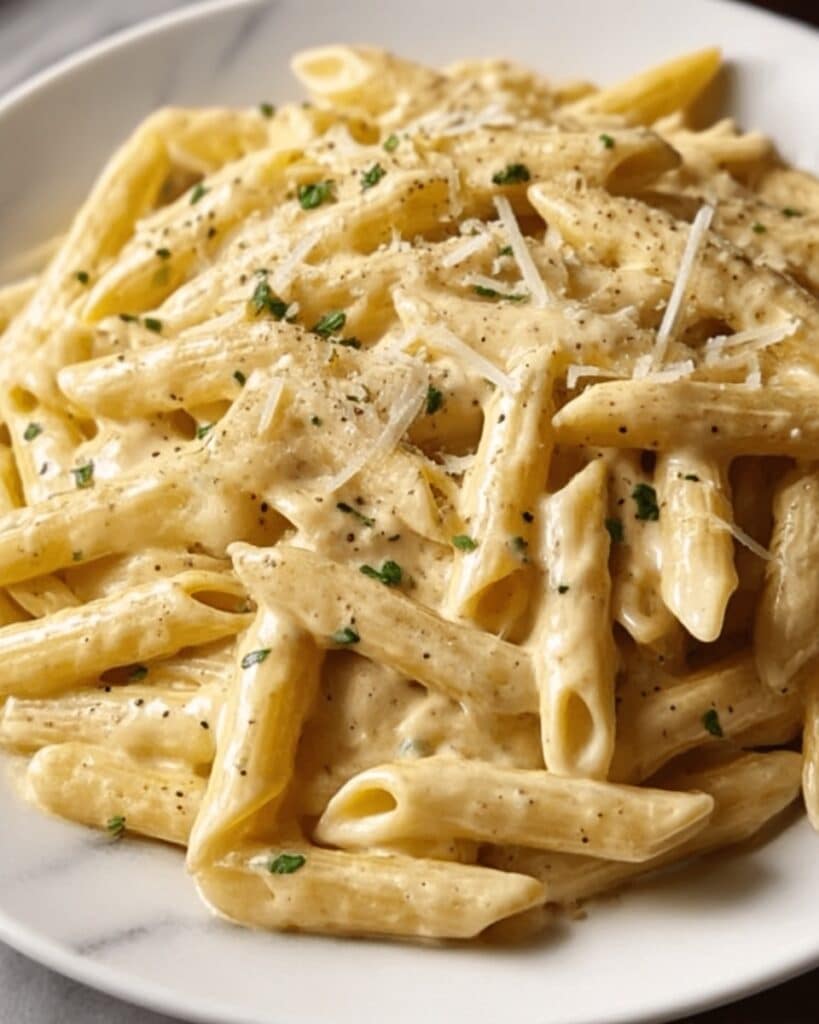 Creamy Garlic Penne Pasta Recipe