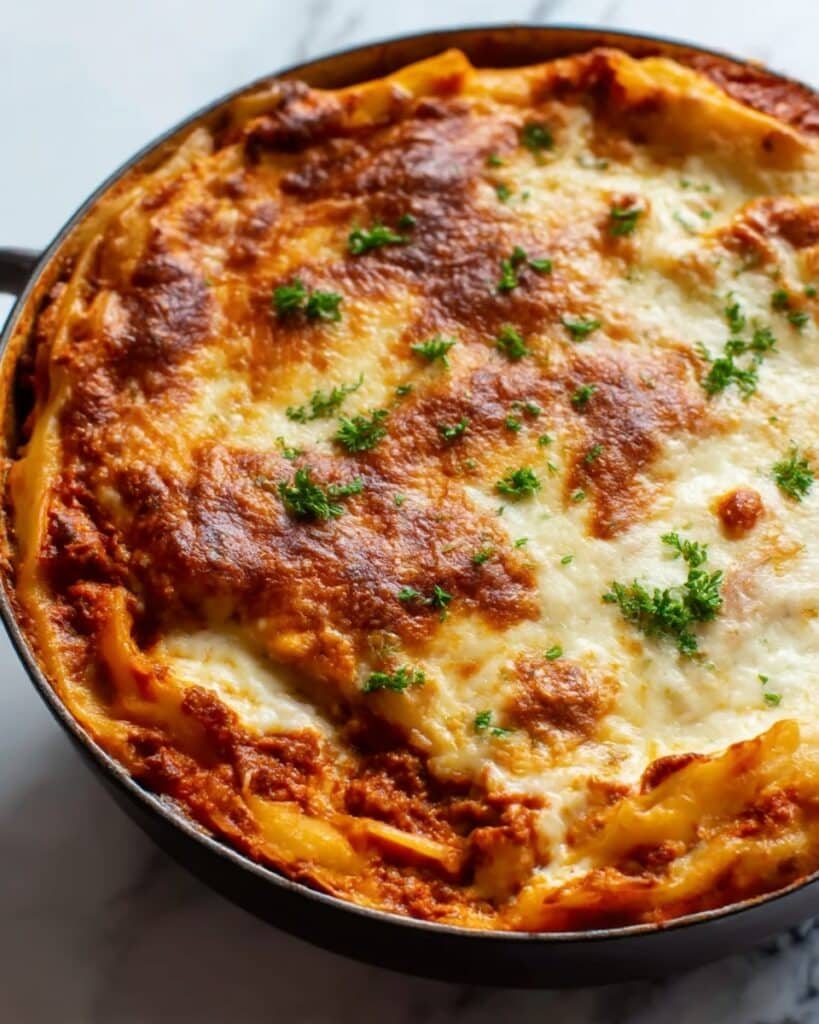 Classic Homemade Lasagna with Meat and Cheese Recipe