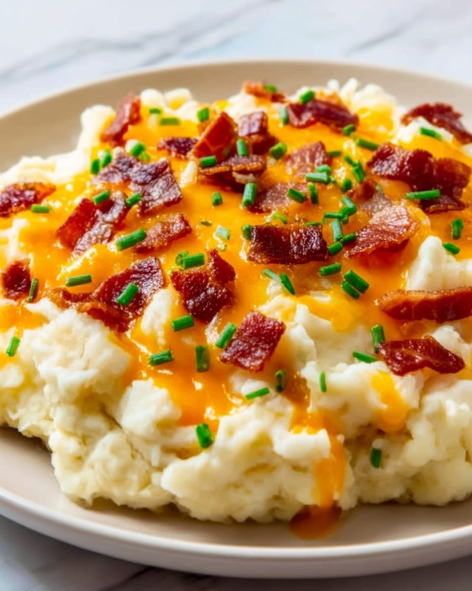 Cheesy Mashed Potatoes with Bacon and Chives Recipe - Recipe Image