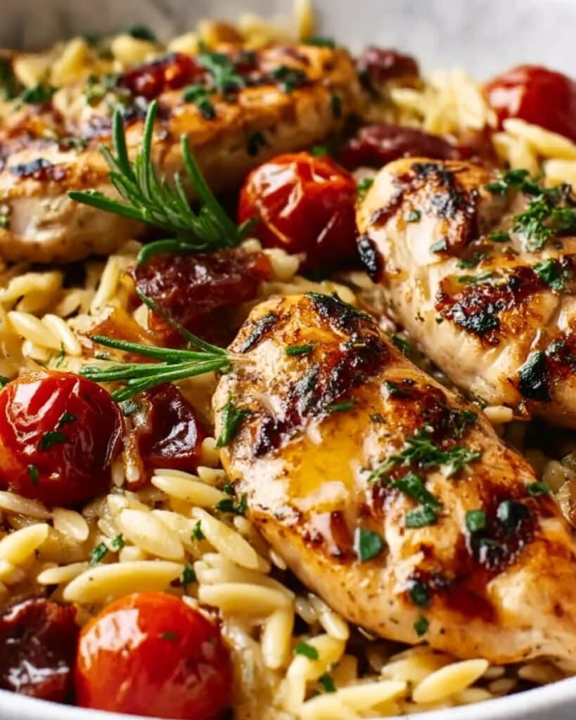 Mediterranean Chicken with Orzo Recipe