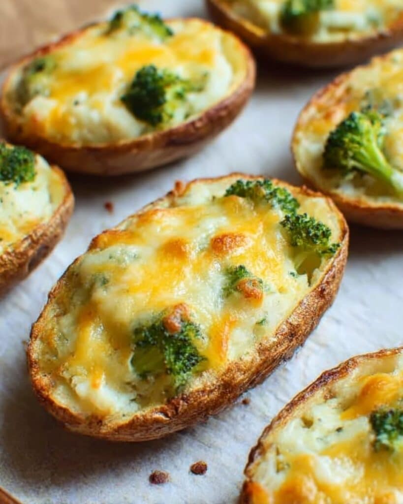 Broccoli and Cheddar Twice-Baked Potatoes Recipe