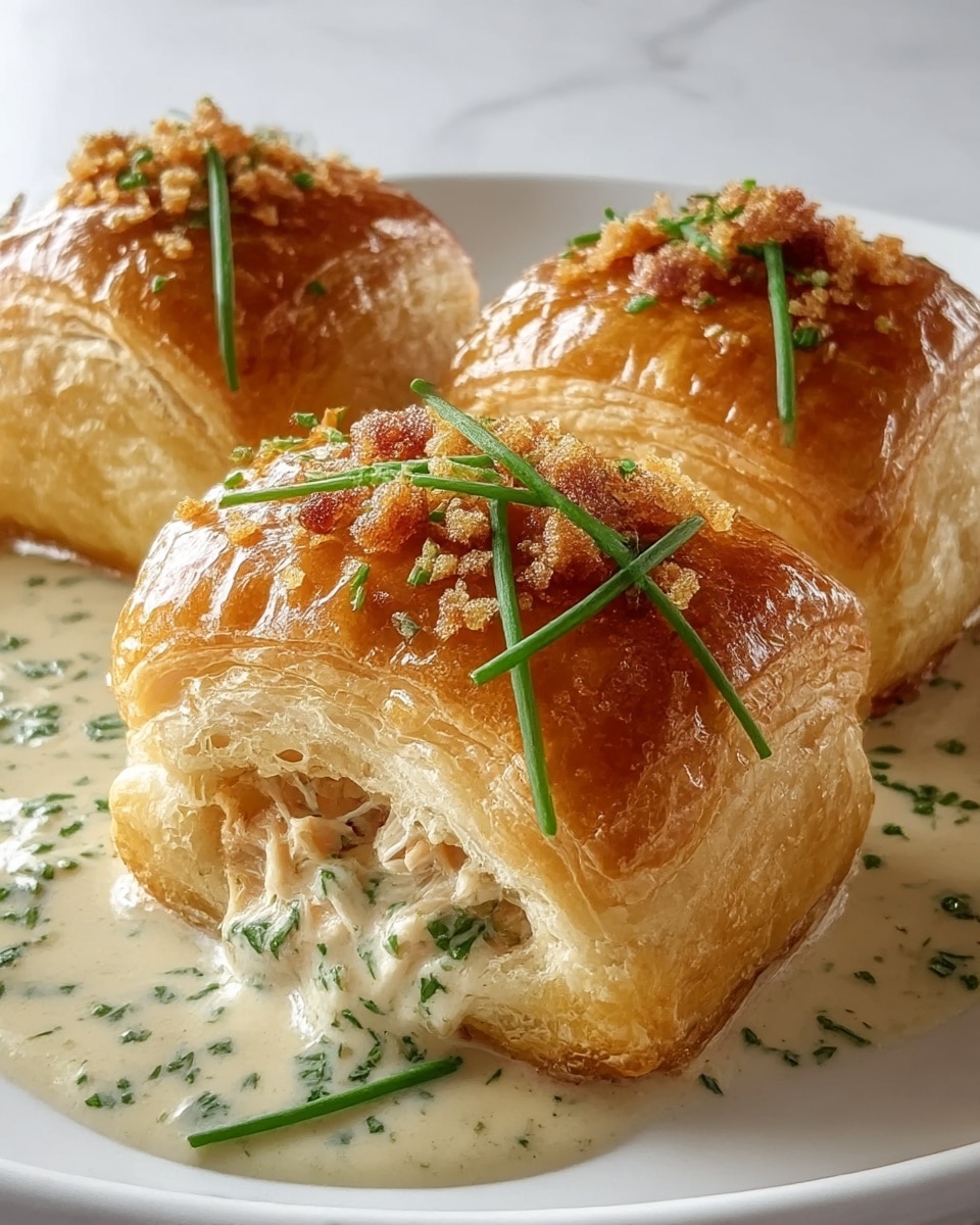 Chicken Pillows with Creamy Parmesan Sauce Recipe - Recipe Image