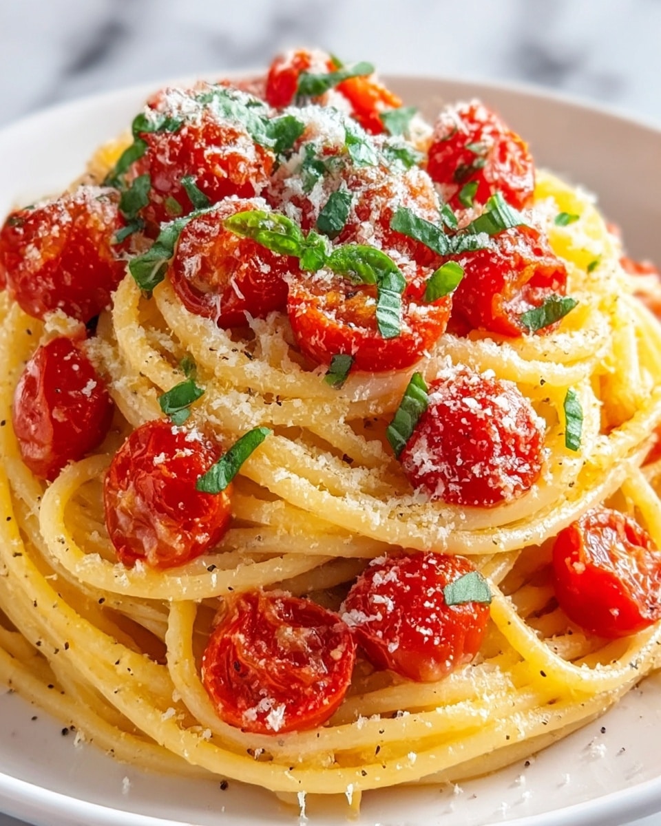 Creamy Fresh Tomato Garlic Pasta Recipe - Recipe Image