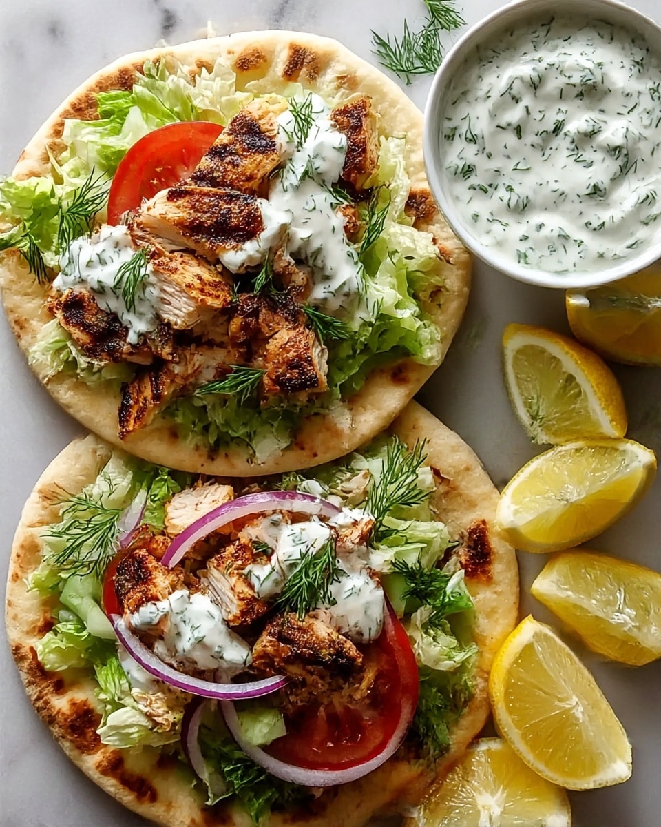 Mediterranean Chicken Gyros with Creamy Feta Tzatziki Recipe - Recipe Image