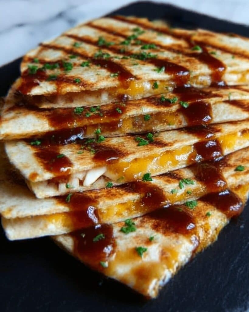 Hot Honey BBQ Chicken Quesadillas Recipe