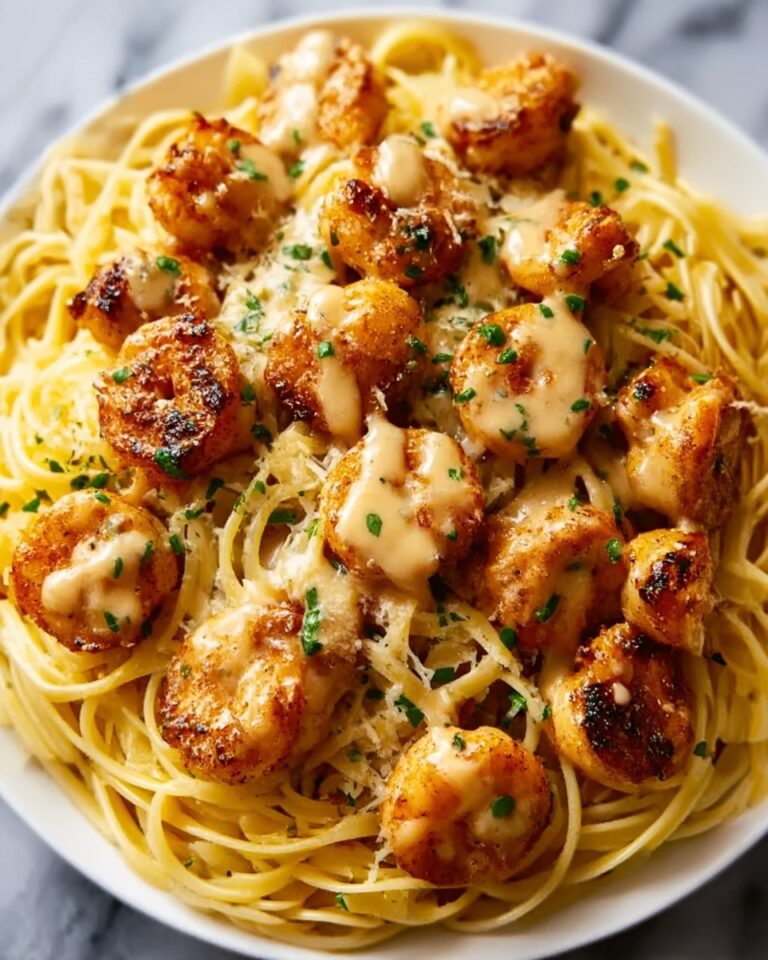 Garlic Butter Chicken Bites with Creamy Parmesan Pasta Recipe