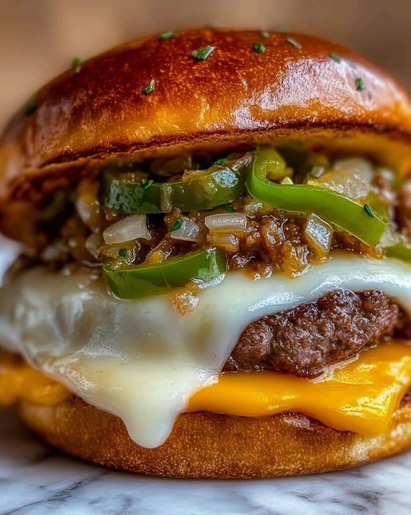 Philly Cheese Steak Burgers Recipe