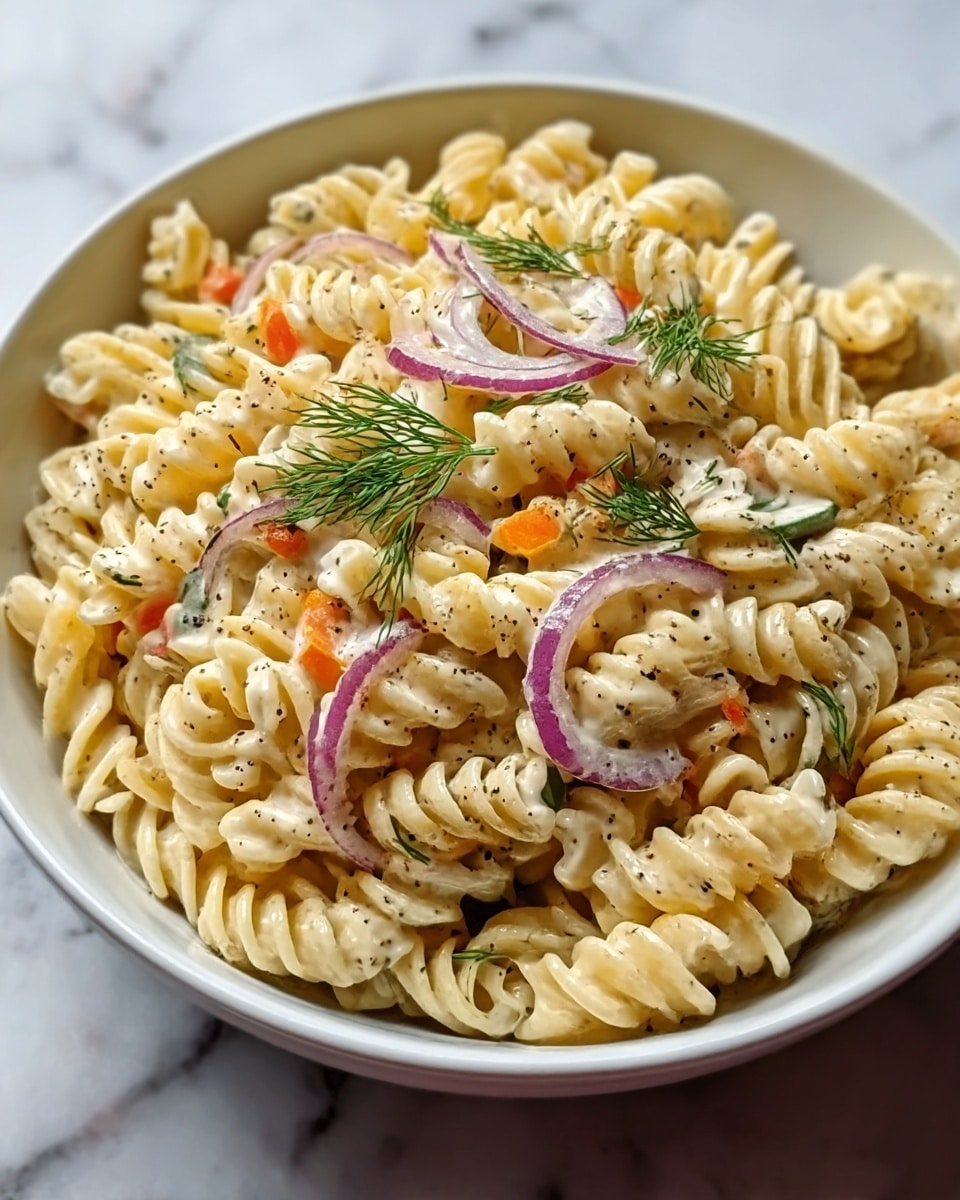 Tangy Dill Pickle Pasta Salad Recipe - Recipe Image