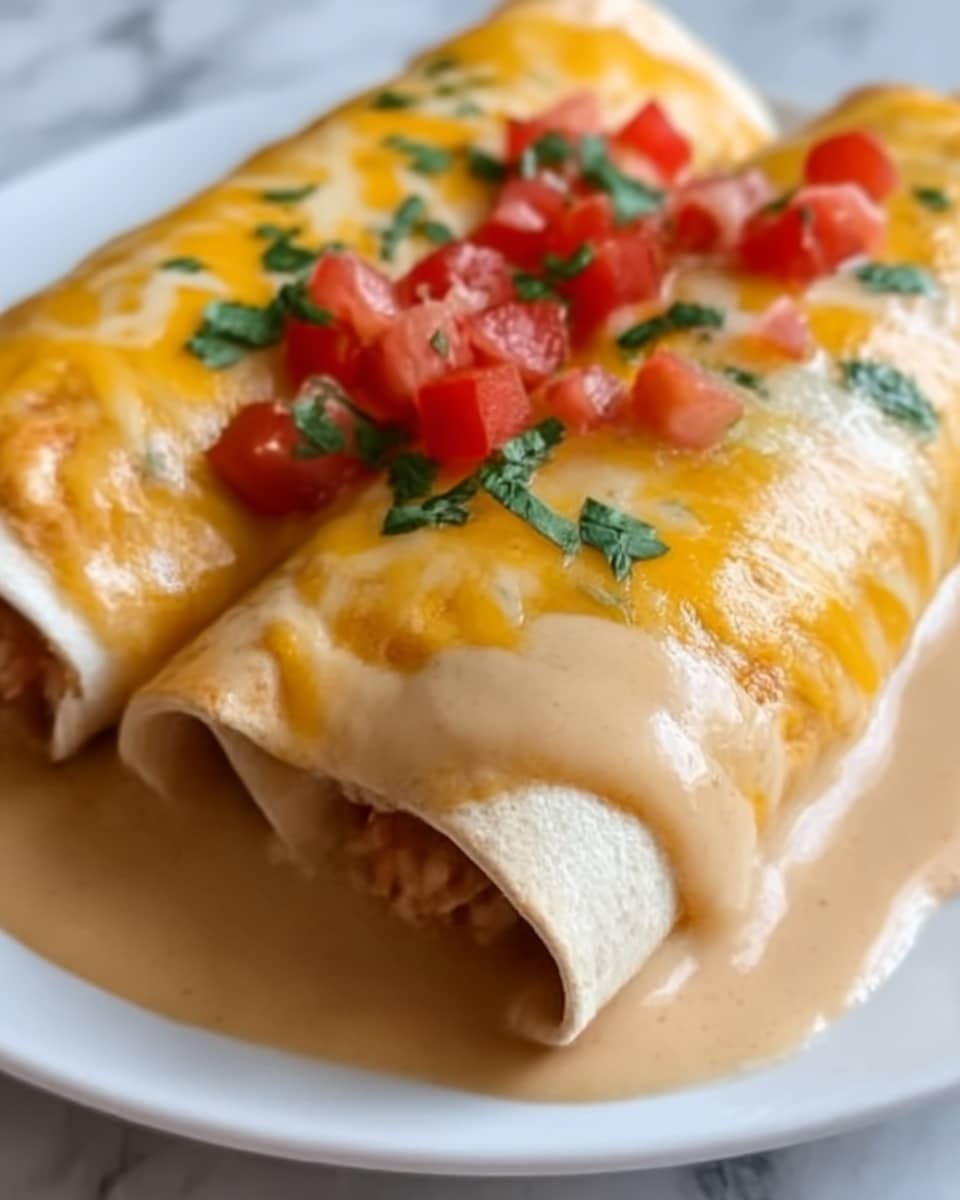 Cheesy Chicken Enchiladas with Creamy Sauce Recipe - Recipe Image