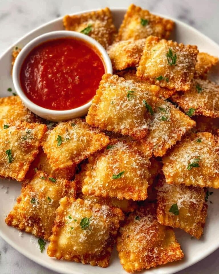 Air Fryer Crispy Ravioli with Parmesan and Marinara Recipe