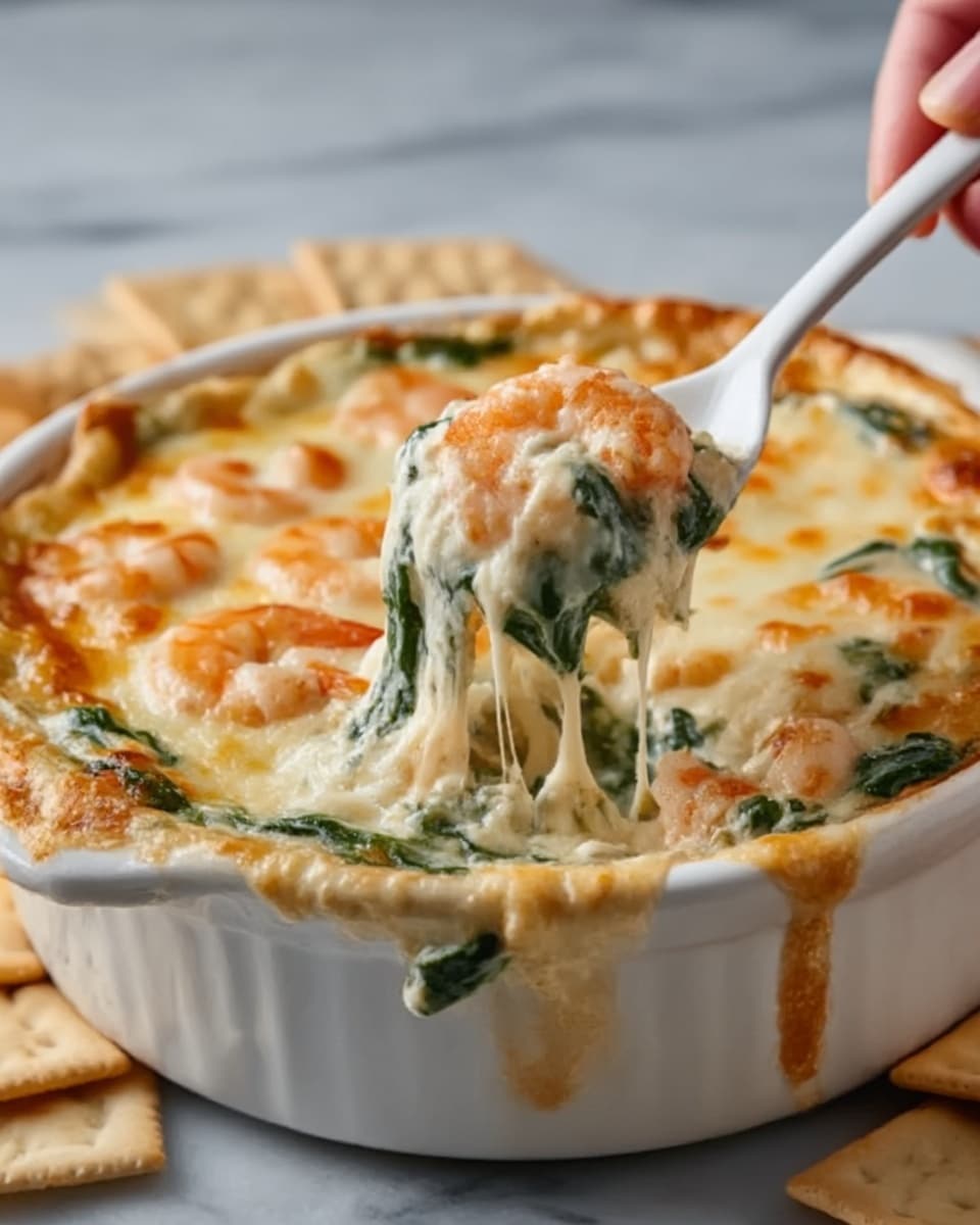 Cheesy and Creamy Shrimp & Crab Spinach Dip Recipe - Recipe Image