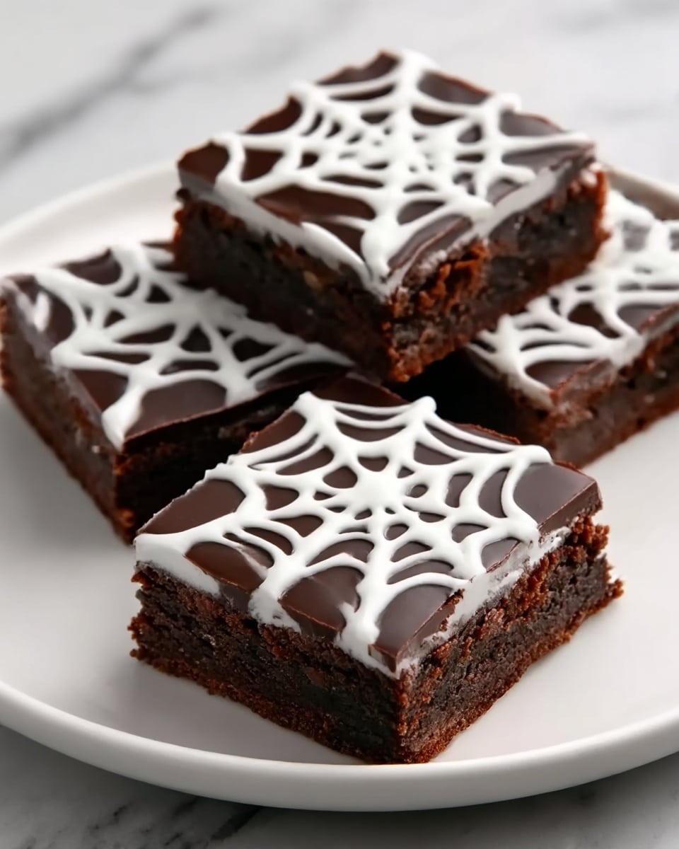 Spider Web Halloween Brownies Recipe - Recipe Image