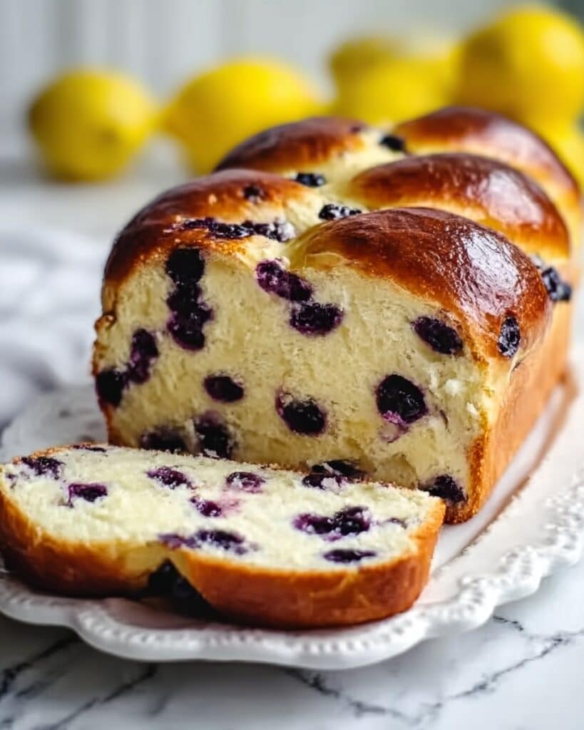 Lemon Blueberry Cream Cheese Sourdough Bread Recipe