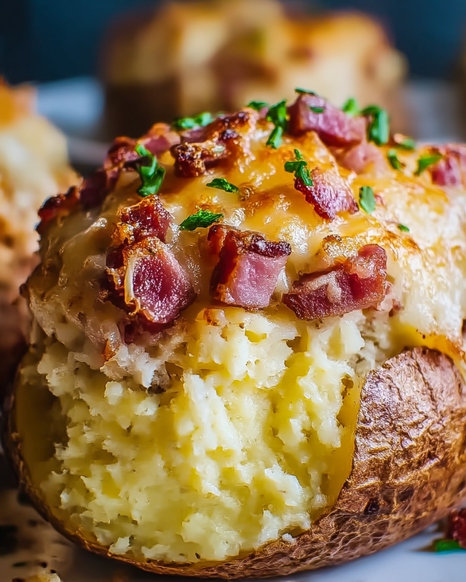 Reuben Stuffed Baked Potatoes Recipe - Recipe Image