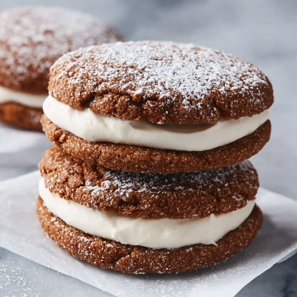 Ginger Molasses Sandwich Cookies with Eggnog Frosting Recipe - Recipe Image