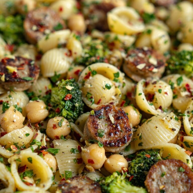 One Pot Orecchiette with Sausage, Broccoli, and Chickpeas Recipe