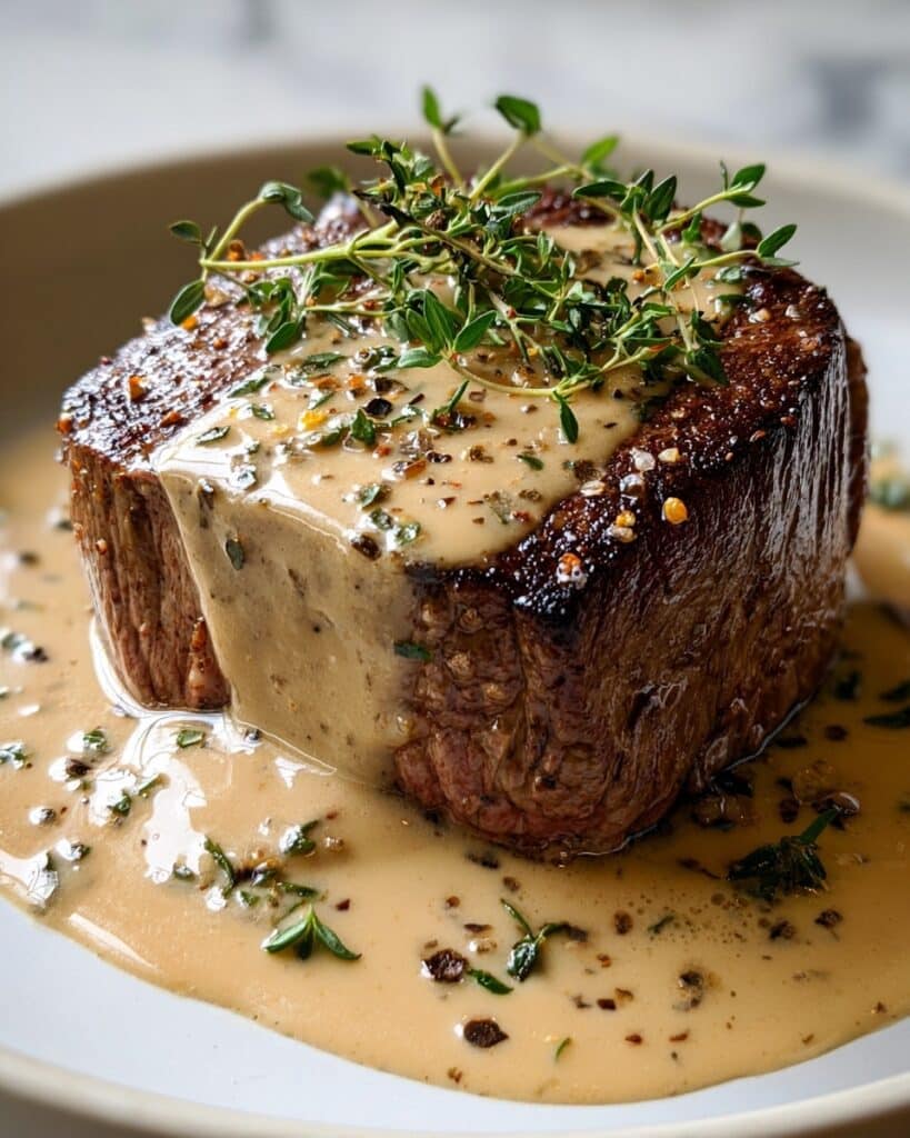 Creamy Garlic Sauce Steak Recipe