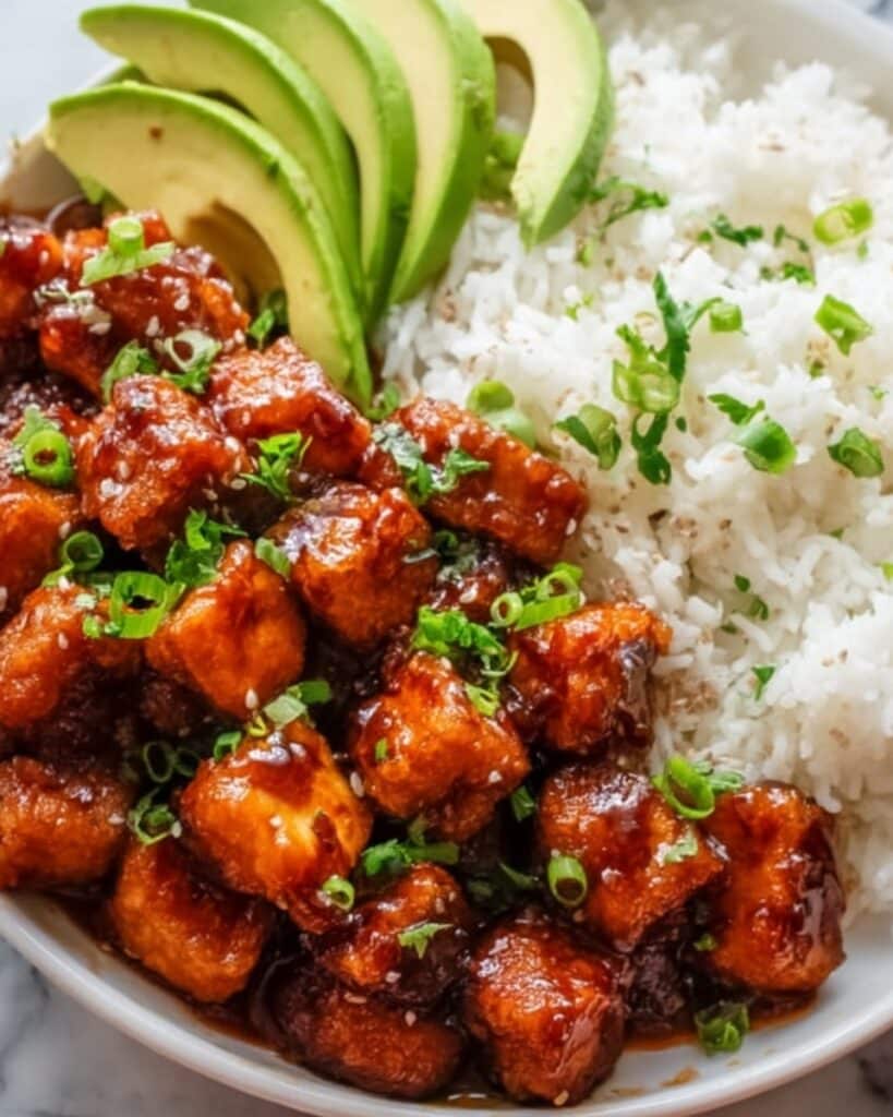 Hot Honey Chicken Bowls with Roasted Zucchini, Summer Squash, and Avocado Recipe