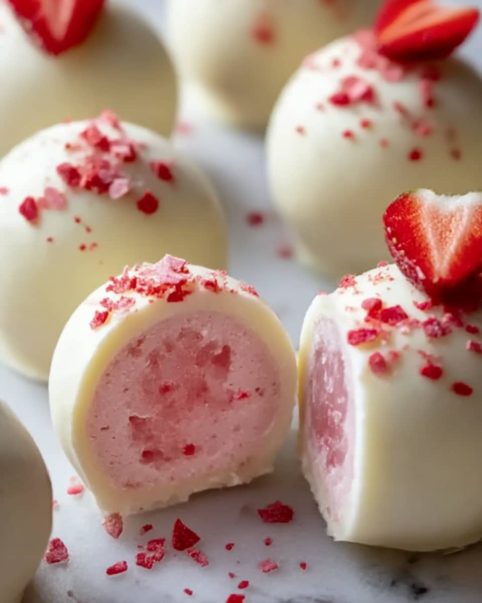 White Chocolate Strawberry Truffles Recipe - Recipe Image