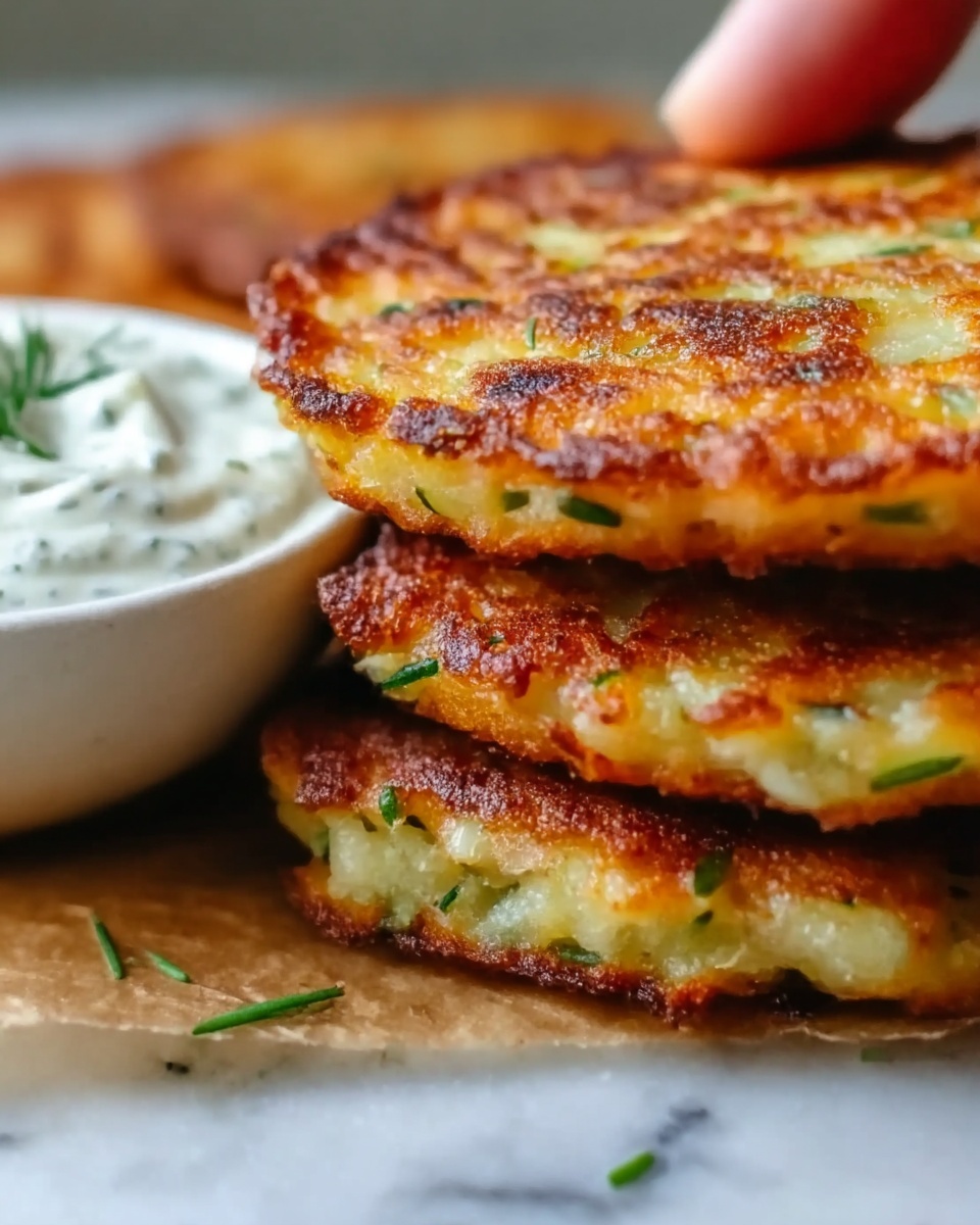 Crispy Vegetable Fritters with Creamy Garlic Tzatziki Recipe - Recipe Image