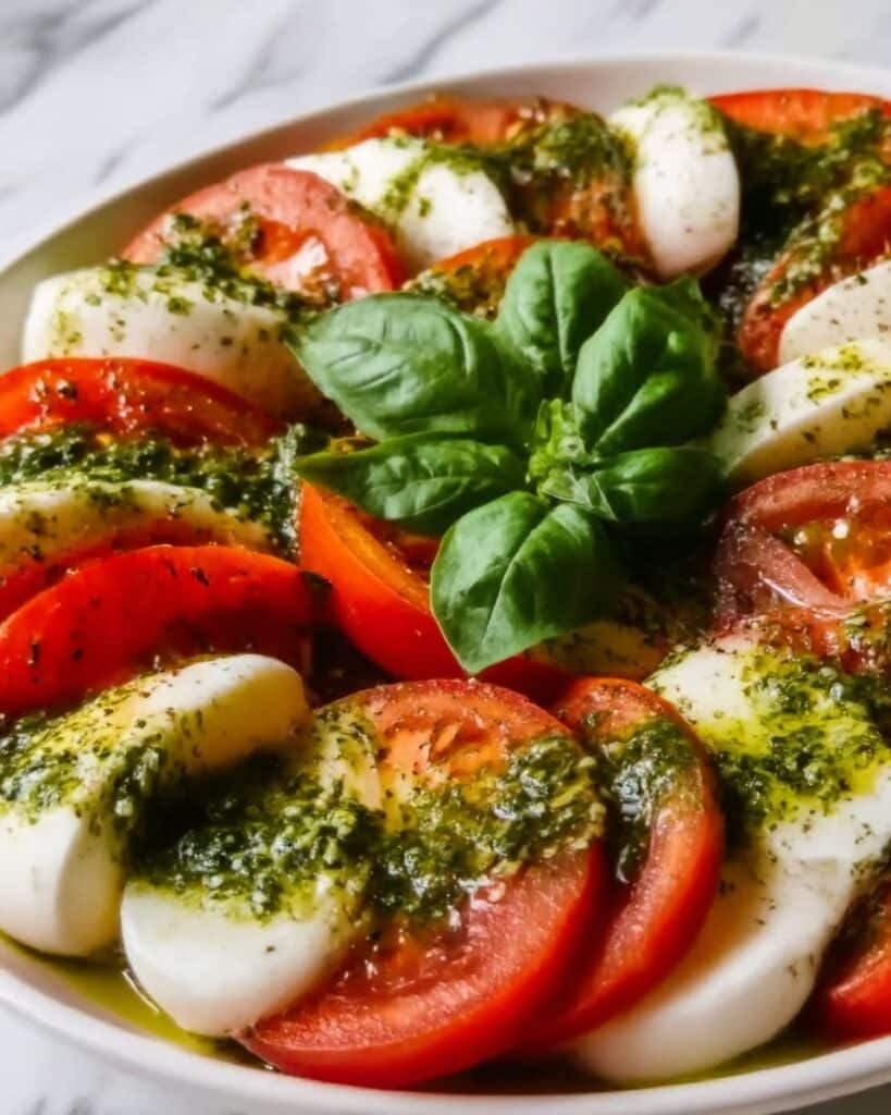 Caprese Salad with Pesto Dressing Recipe