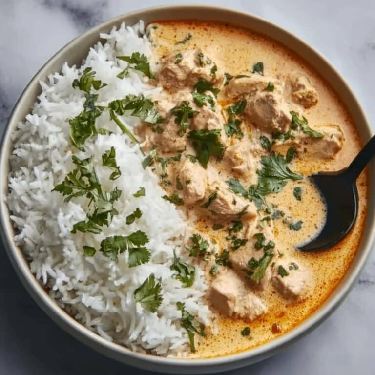 Easy Homemade Chicken Korma with Flatbread or Rice Recipe
