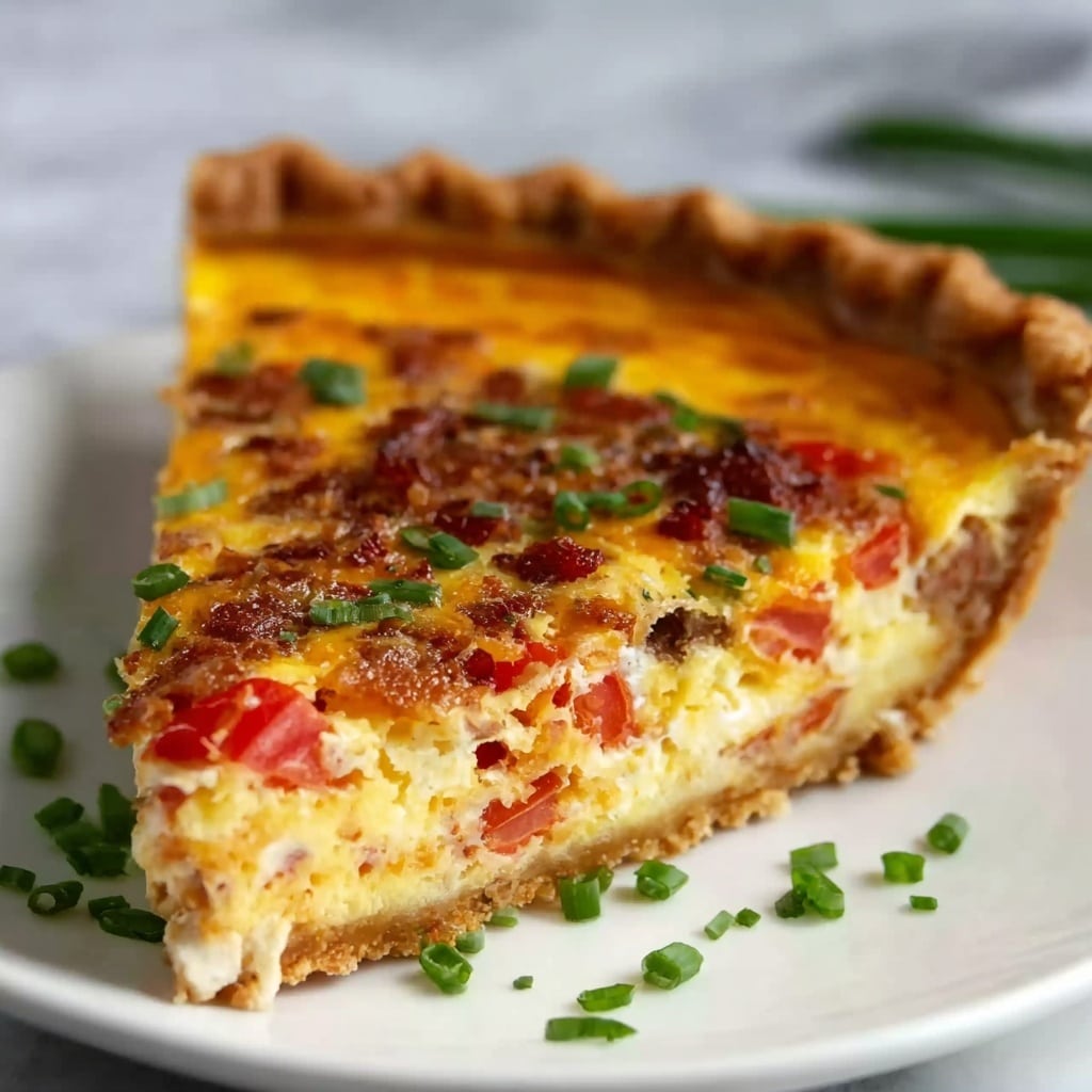 Hash Brown Crust Bacon and Cheddar Quiche Recipe - Recipe Image