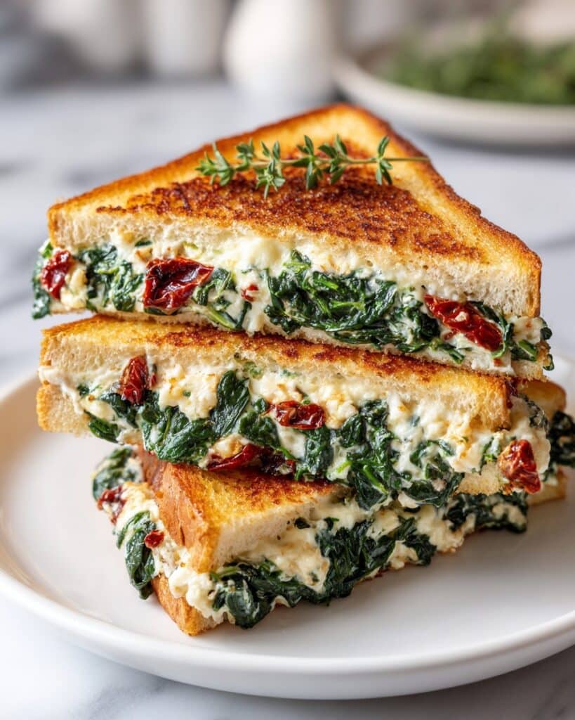 Sun-Dried Tomato, Spinach, and Ricotta Grilled Cheese Recipe