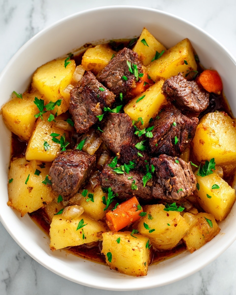 Crockpot Loaded Steak and Potato Bake Recipe
