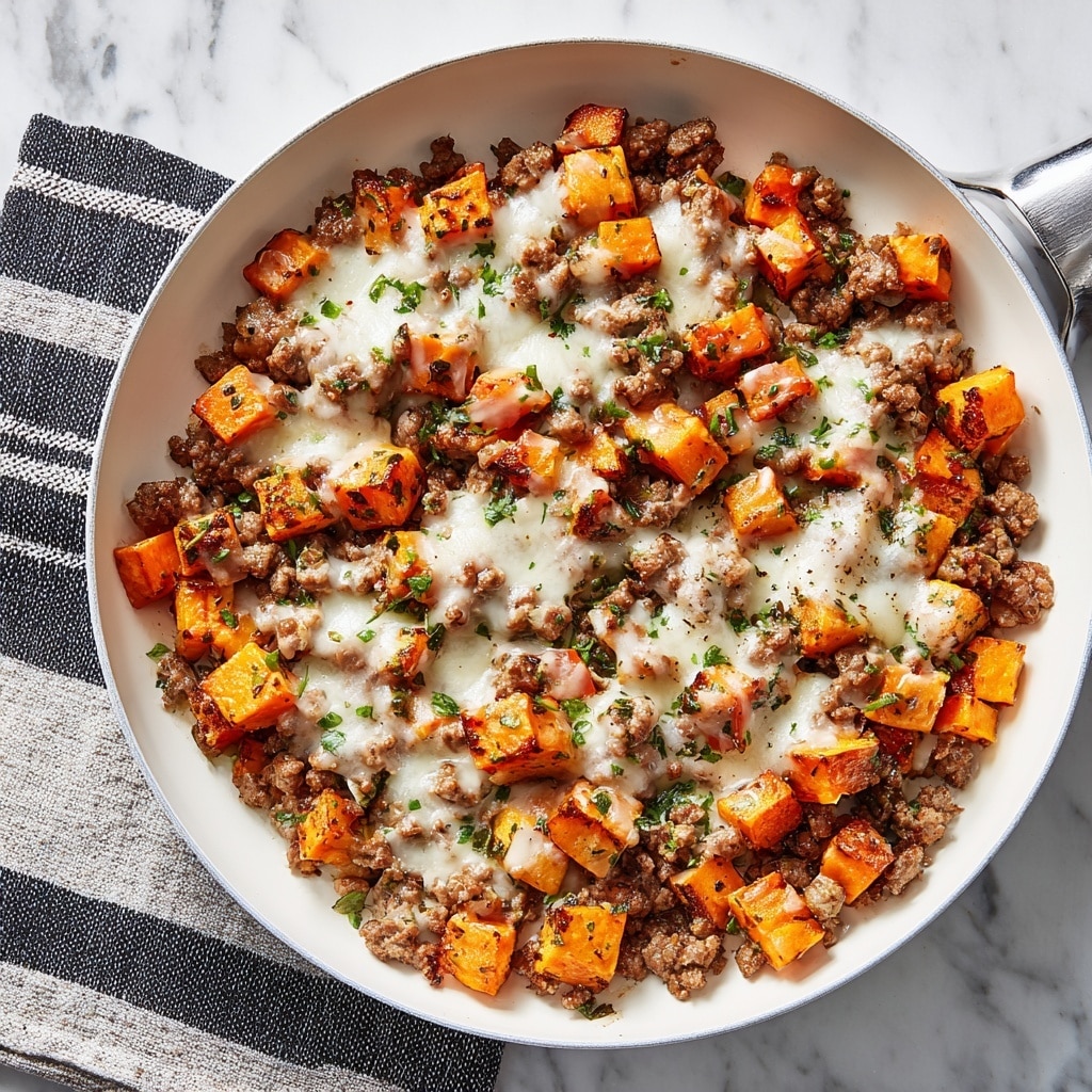 Cheesy Turkey and Sweet Potato Skillet Recipe