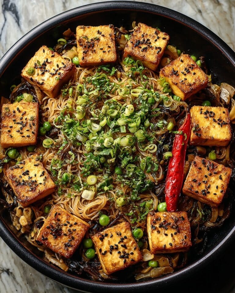 One Pan Asian Tofu Noodles Recipe