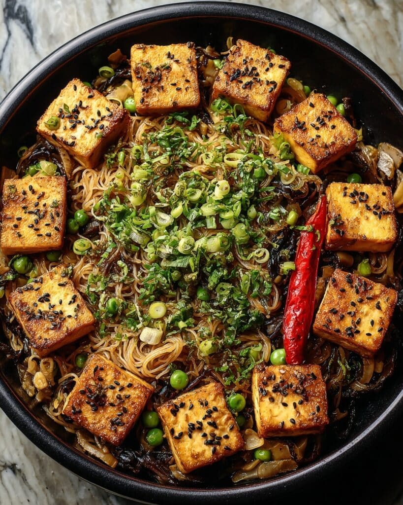 One Pan Asian Tofu Noodles Recipe