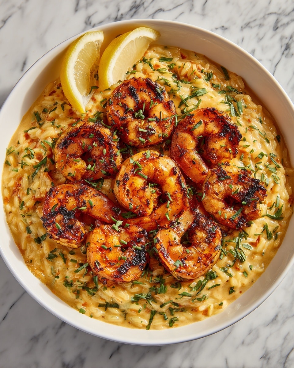 Shrimp Orzo with Lemon Garlic Sauce Recipe - Recipe Image