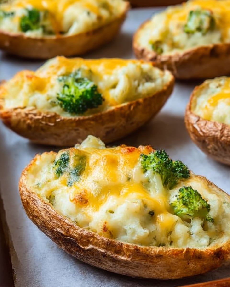 Broccoli and Cheddar Twice-Baked Potatoes Recipe - Recipe Image