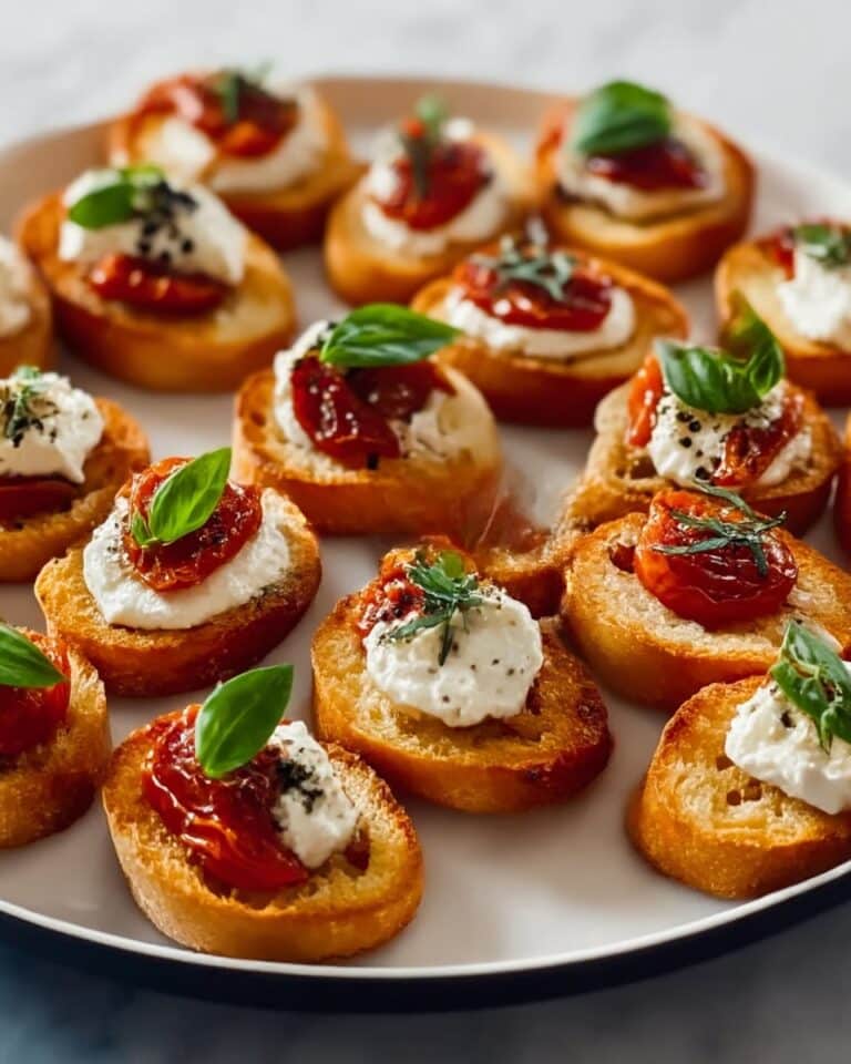 Roasted Tomato and Garlic Bruschetta Bites Recipe