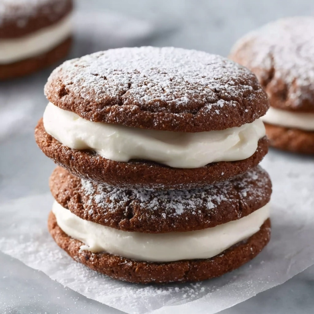 Ginger Molasses Sandwich Cookies with Eggnog Frosting Recipe - Recipe Image