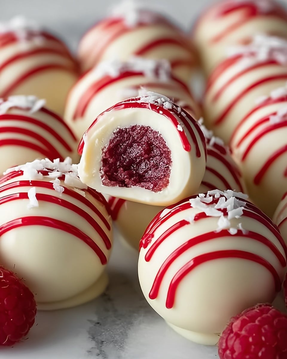 White Chocolate Raspberry Cheesecake Balls Recipe - Recipe Image