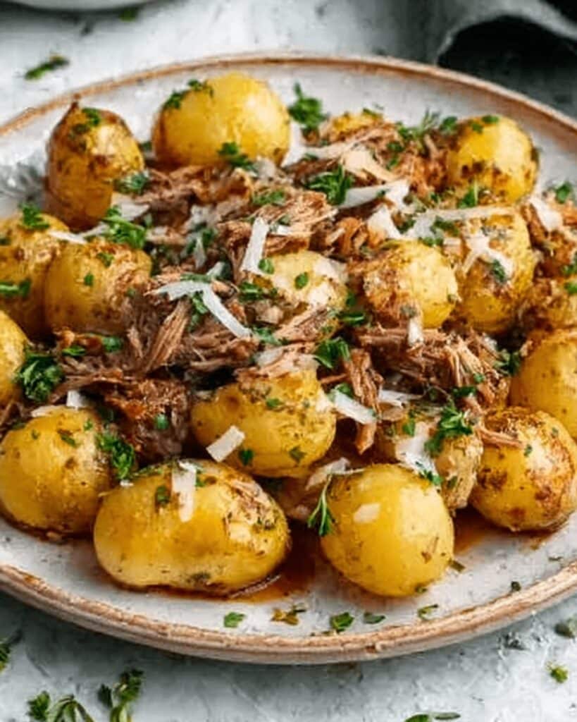 Garlic Parmesan Crockpot Chicken and Potatoes Recipe