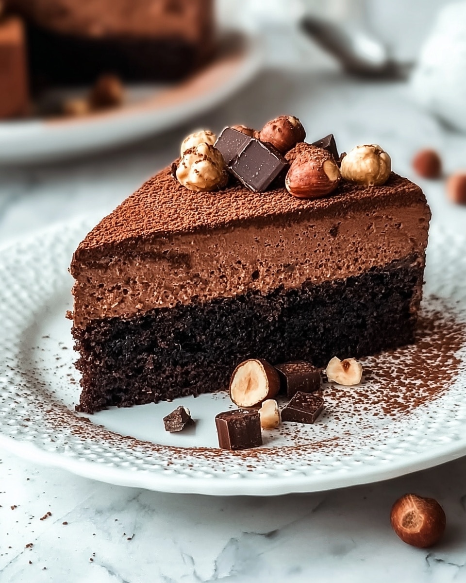 Vegan Hazelnut Flourless Chocolate Cake Recipe - Recipe Image