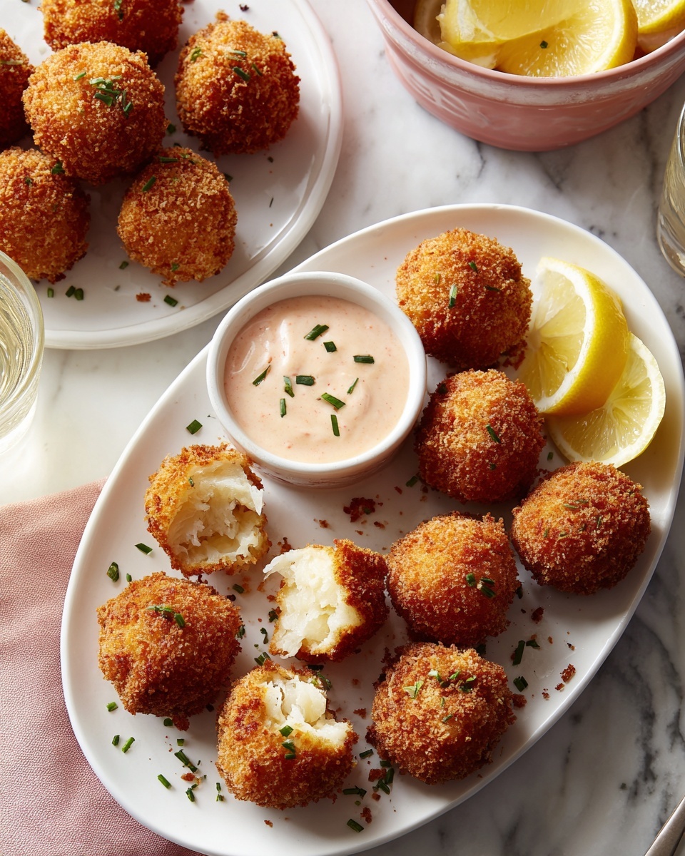 Crab Beignets with Remoulade Dipping Sauce Recipe - Recipe Image