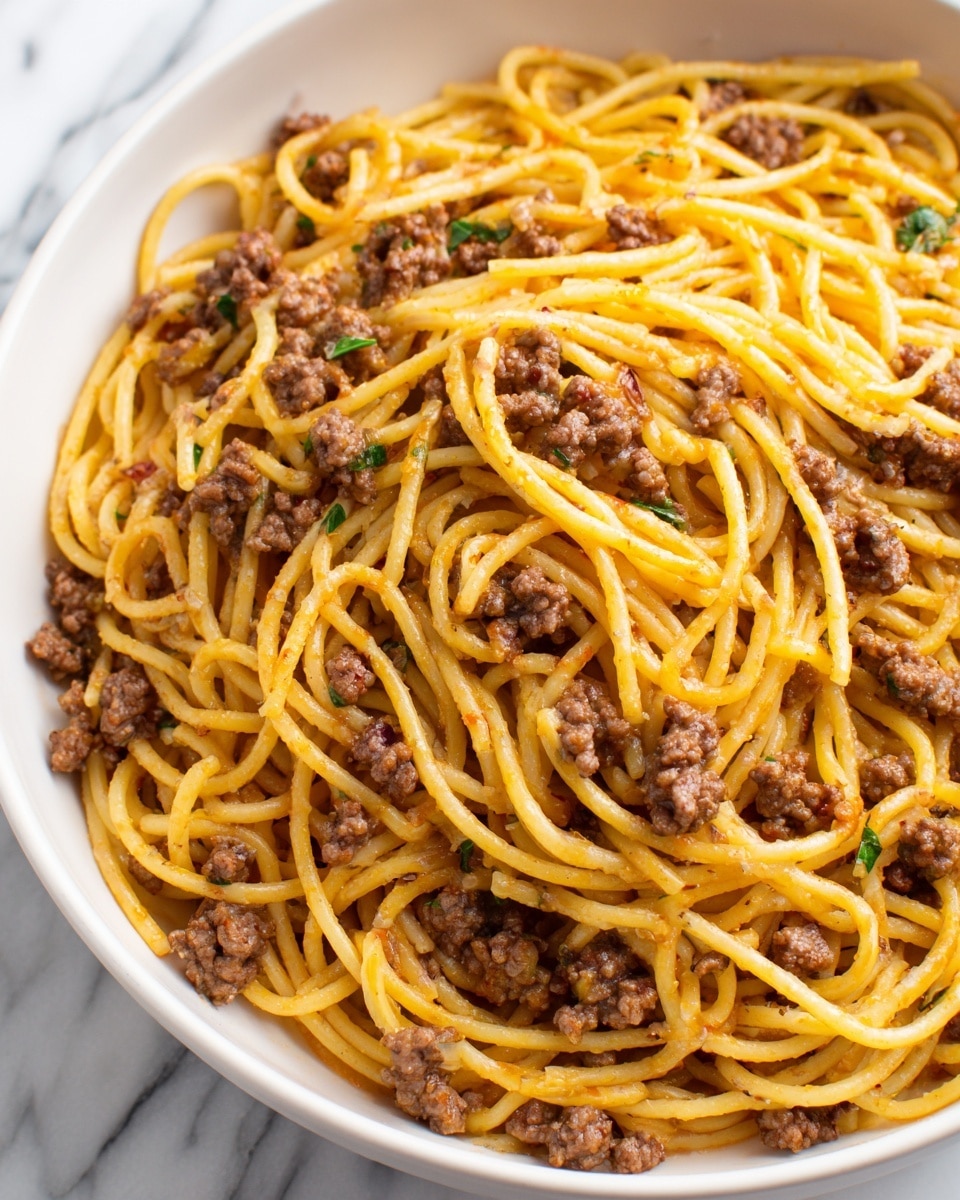One-Pot Creamy Beef and Garlic Butter Pasta Recipe - Recipe Image