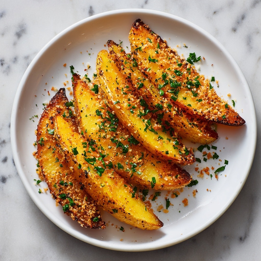 Baked Garlic Parmesan Potato Wedges Recipe - Recipe Image